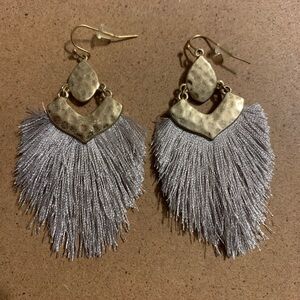 Elegant Gold and Silver Tassel Earrings
